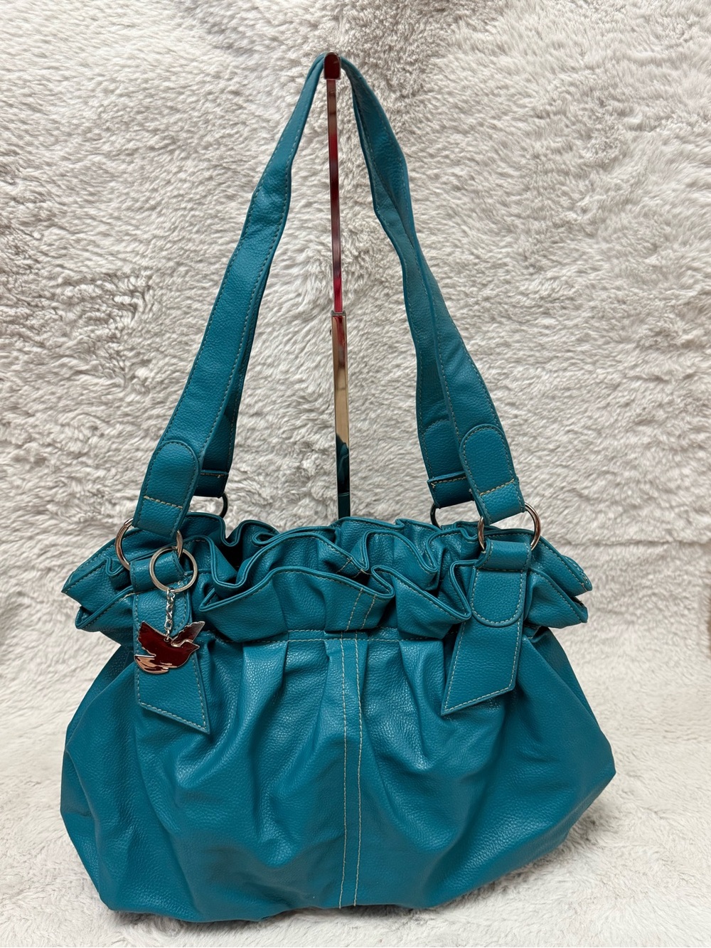 Selena Gomez Teal Ruffled-Top Shoulder Bag- Dream Out Loud Collection - Picture 5 of 14